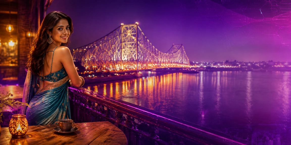 Kolkata Howrah Bridge evening with Indian betting ambiance